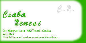 csaba menesi business card